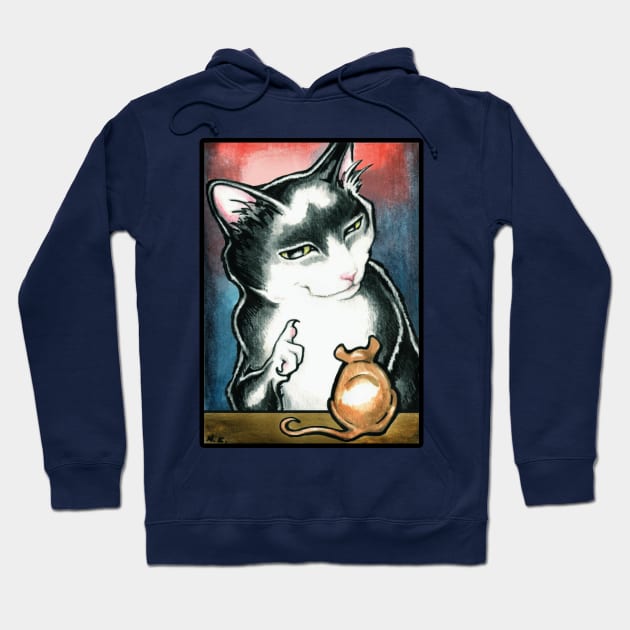 Cat and Mouse - Listen Hoodie by Nat Ewert Art